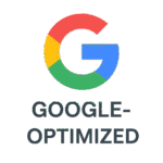 Google SEO optimization icon with magnifying glass and arrow for San Diego websites