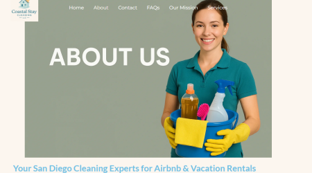 Cleaning service website design for Coastal Stay Cleaners in San Diego by Bold Foundry