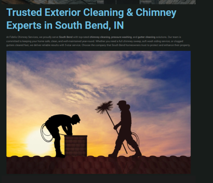 Chimney cleaning and exterior services website design in South Bend by Bold Foundry