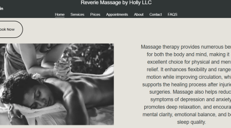 Massage therapy website design for Reverie by Holly in Mishawaka by Bold Foundry